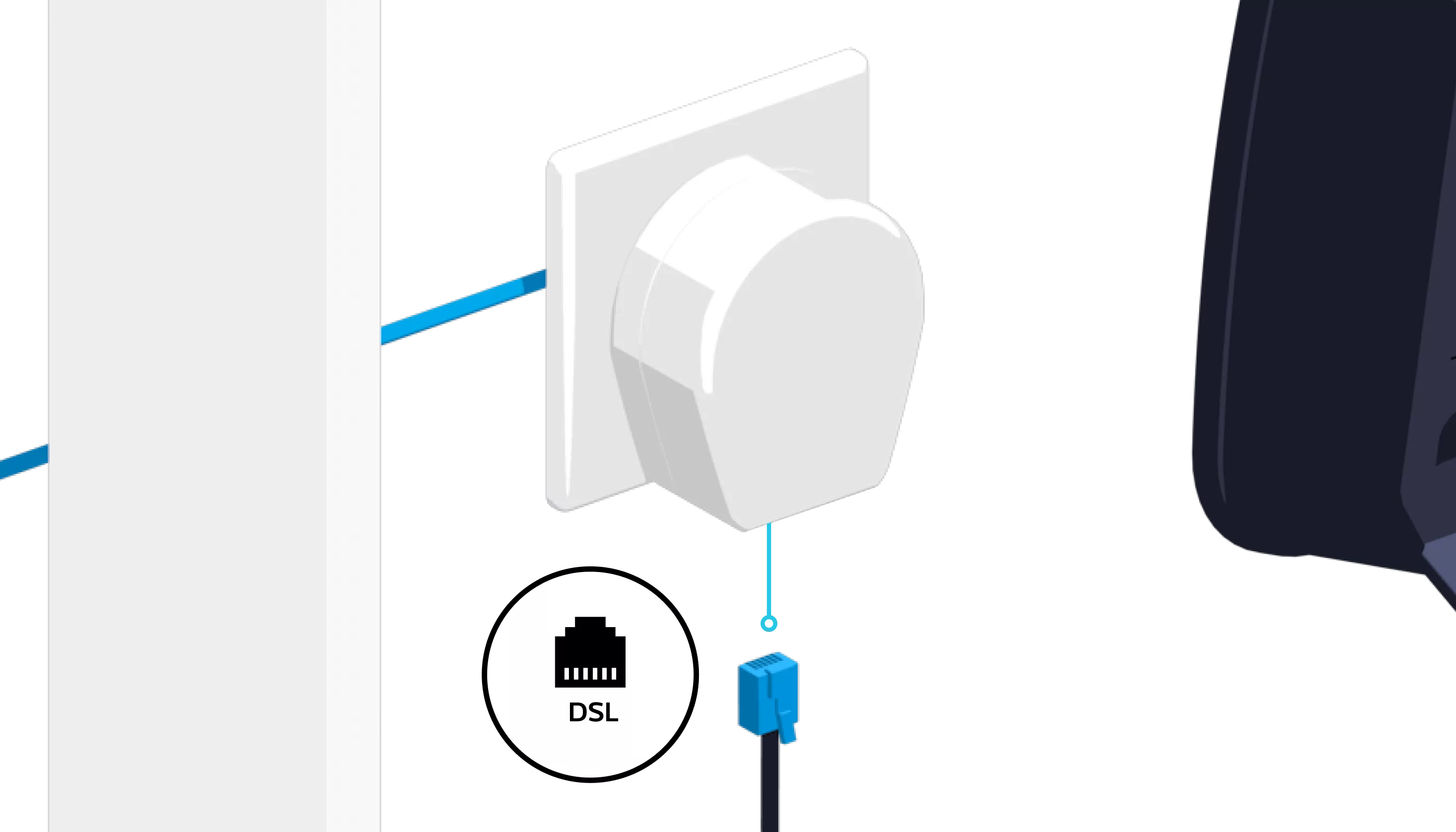 VDSL2 Internet Box step 3 2 other room ethernet plug