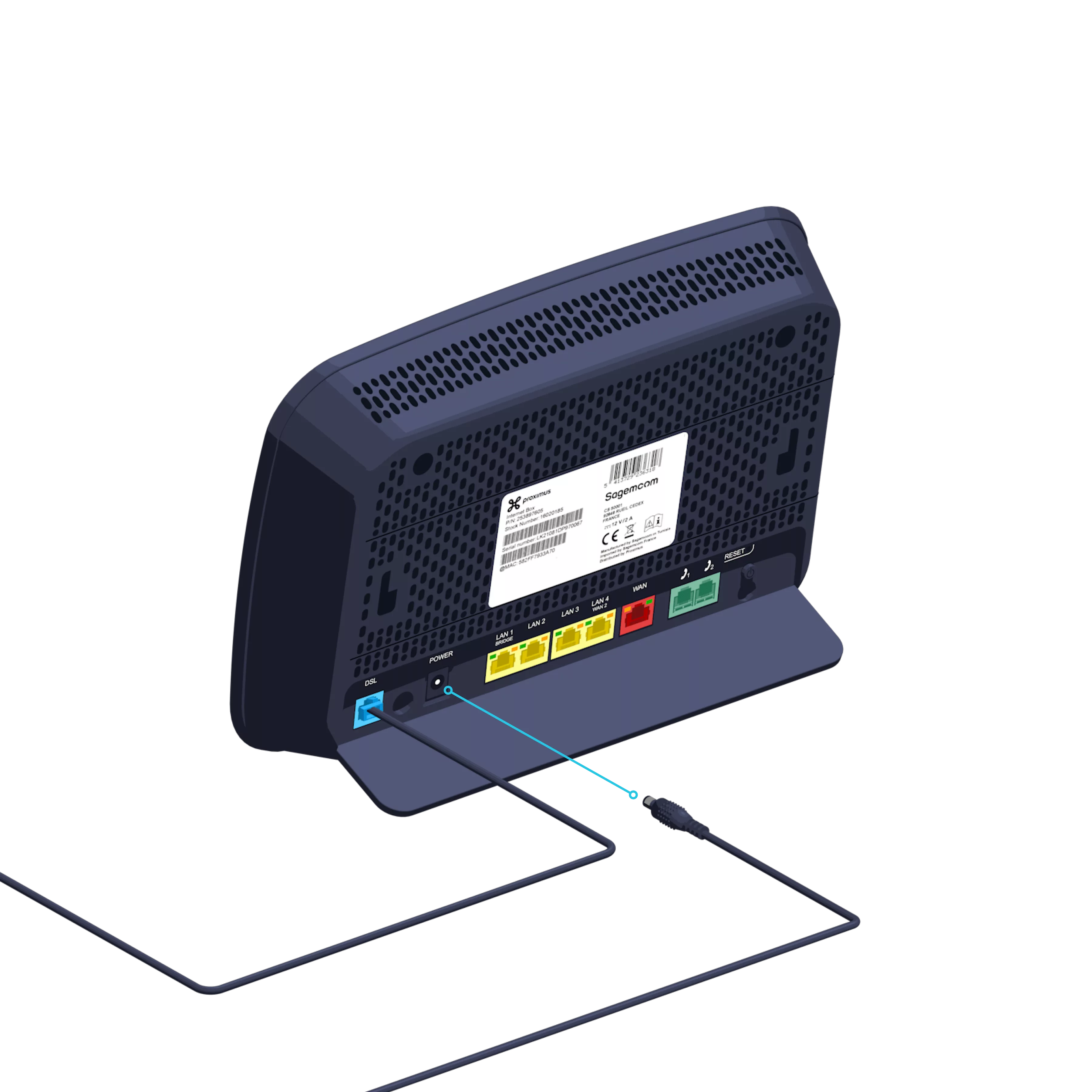 VDSL2 Internet Box step 4 1 power supply modem