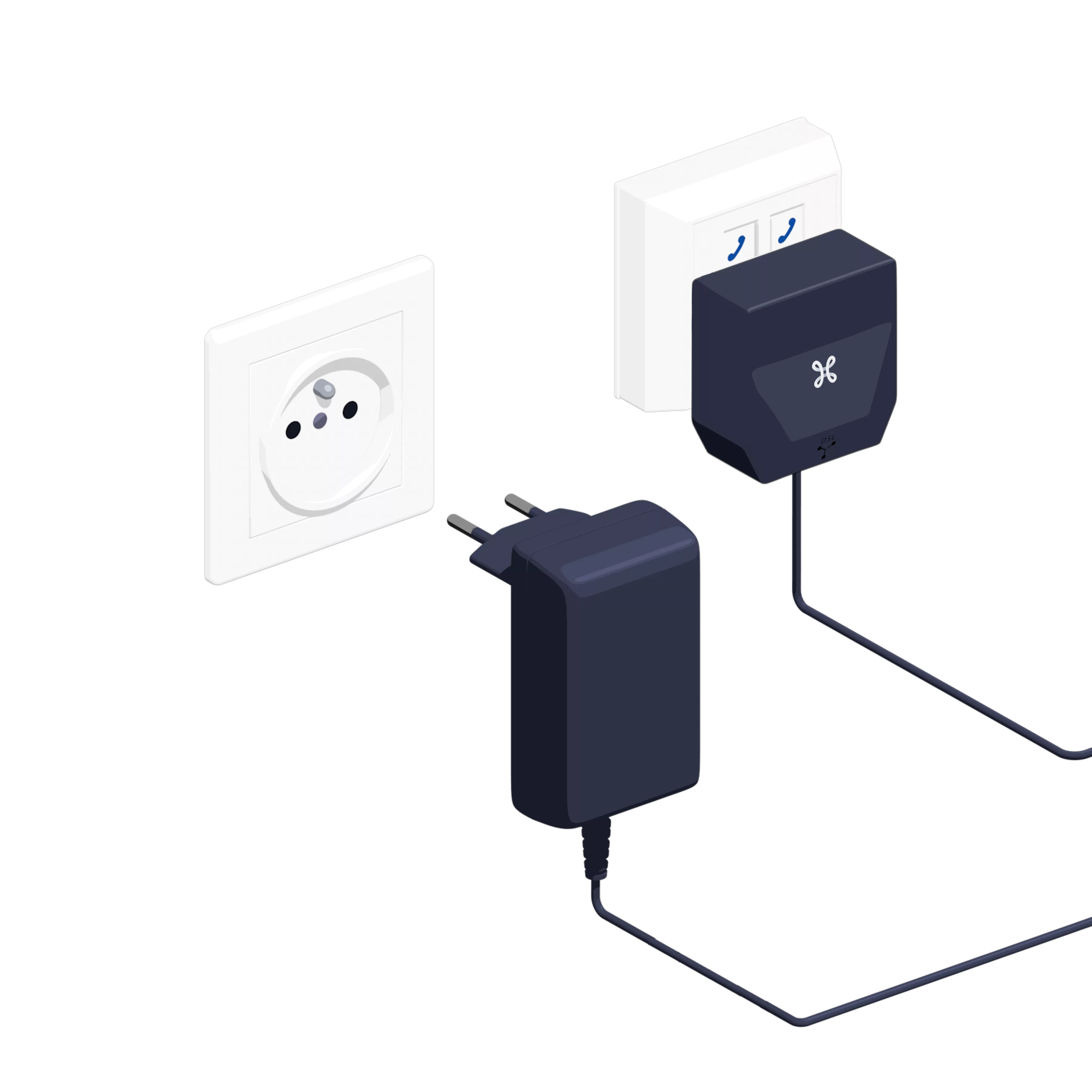 VDSL2 Internet Box step 4 2 power supply plug